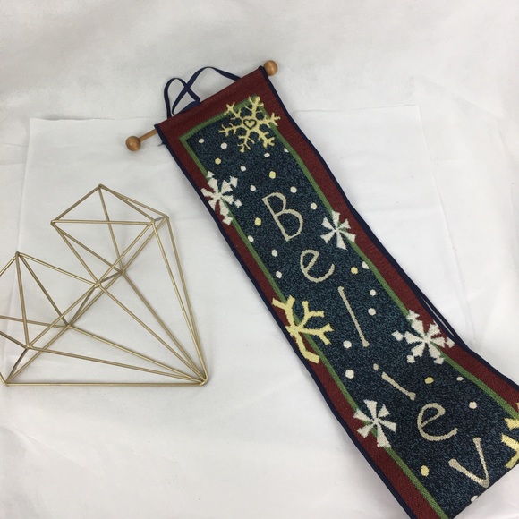 Believe Snowman Tapestry Wall Hanging - Picture 7 of 8